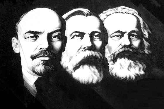 Известная тройка: Карл Маркс, Фридрих Энгельс, Ленин